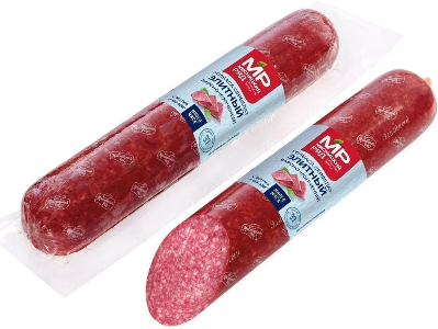 Колбаса варено-копченая сервелат \Элитный\