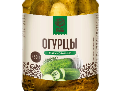 Огурцы маринованные, \Smart food\, 680г