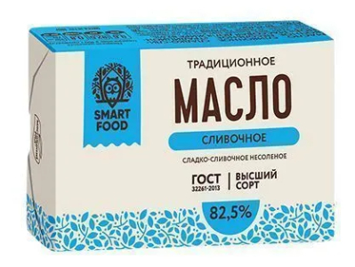 Масло Сливочное Smart Food Традиционное 82,5%, 180г