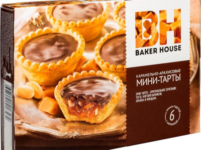 Мини-тарты \Baker House\ карамельно-арахисовые