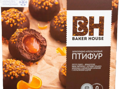 Пирожное \Baker House\ Птифур с карамельно-апельсиновой начинкой