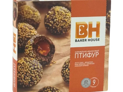 Пирожное \Baker House\ Птифур карамельно-арахисовый