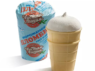 Мороженое пломбир в вафельном стаканчике, 80г