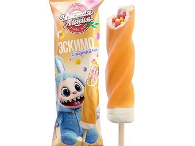 Мороженое пломбир «Спиролло» с рисовыми шариками в апельсиновой глазури, 70г